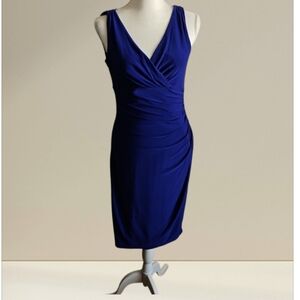 Lauren Ralph Lauren Blue Sleeveless Stretch Dress 8